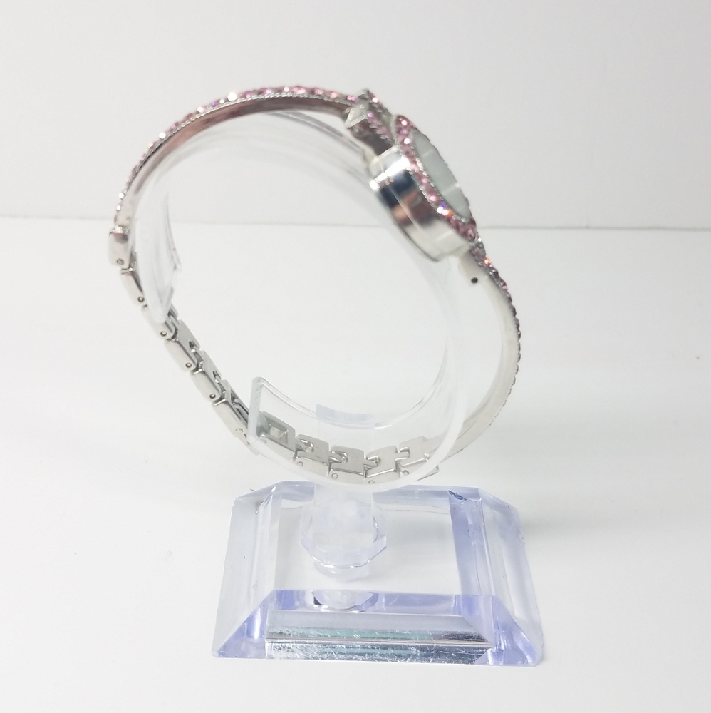 Pink Rhinestone Stainless Steel Watch - Picture 3 of 11